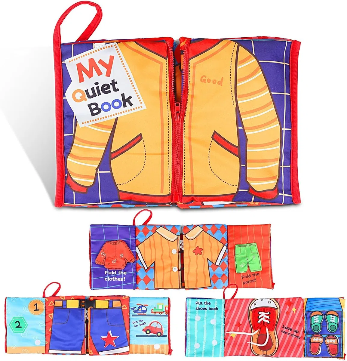 Libro Montessori Interattivo Giochi Bambini 1 Anno,Morbido Quiet Book Sensoriale Educativo Busy Board, Giocattoli Bambino 1 2 3 Anni, Giochi Educativi Bimba Bimbo Regalo da 12 18 Mesi