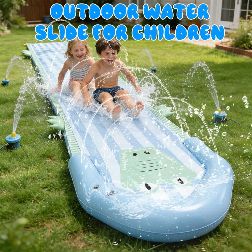 Scivolo Acquatico Giardino, Tappeto Scivoloso Acqua 550cm, Scivolo ad Acqua con Sistema di Nebulizzazione, Water Slide per Feste Estive, Prato e Giochi d' Acqua all' Aperto