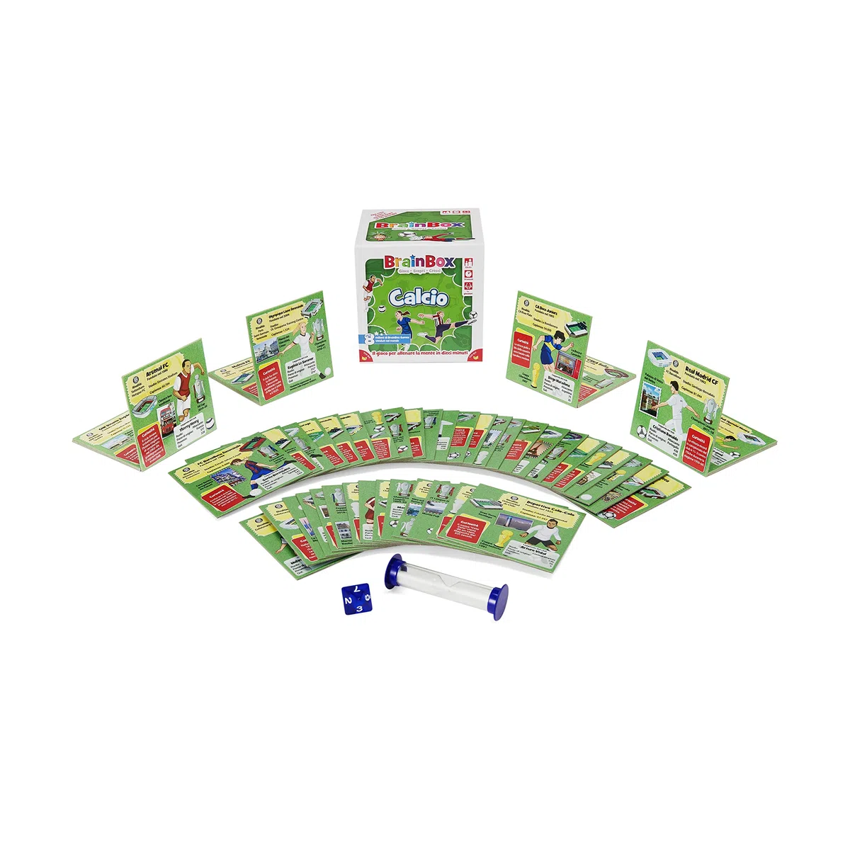 Asmodee - BrainBox: Calcio, Gioco per Imparare e Allenare la Mente, 1+ Giocatori, 8+ Anni, Ed. in Italiano, G1-13909