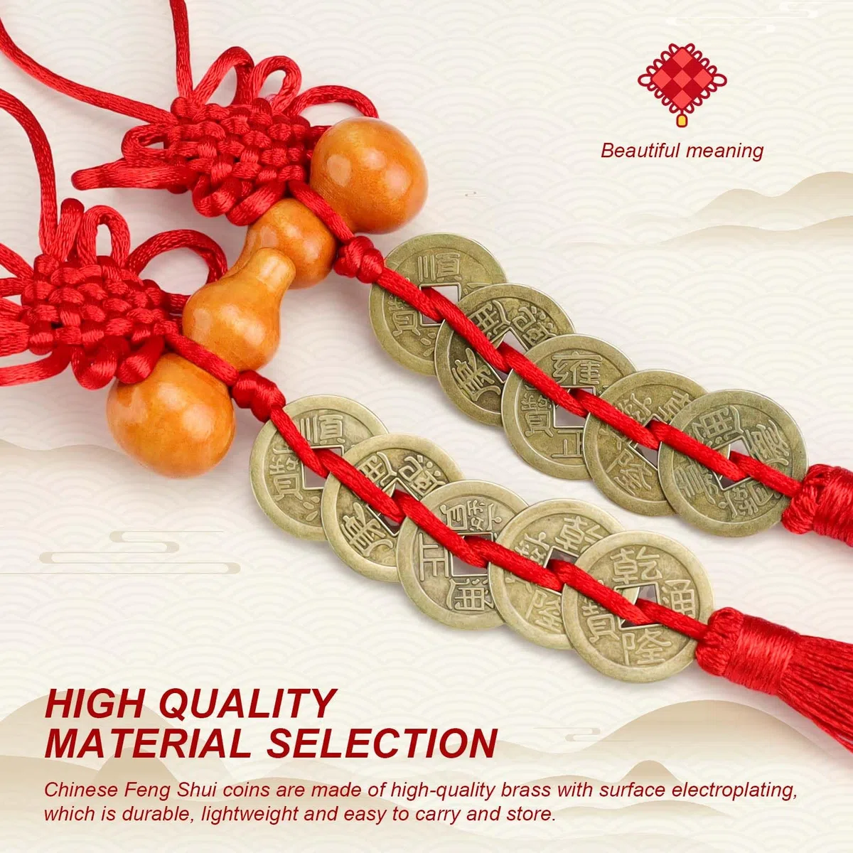 DEANKEJI 15 Pezzi Monete Antiche, Monete Cinesi, Monete Feng Shui Cinesi, Utilizzato per la Decorazione e per Portare Fortuna, MHLWDQ-10
