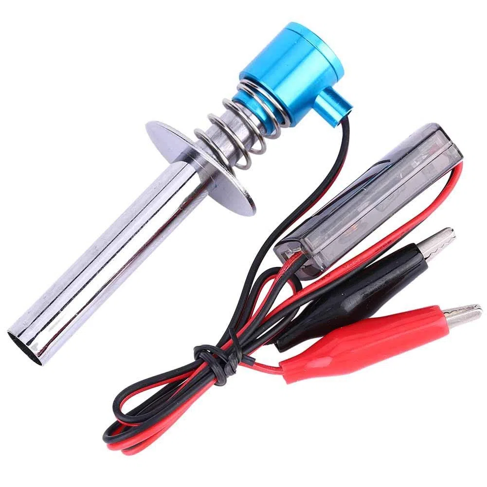 6V -24V Electronic Glow Plug Starter Igniter Fit per Nitro RC Car Engine con Batteria e Caricabatterie potenziati(02)