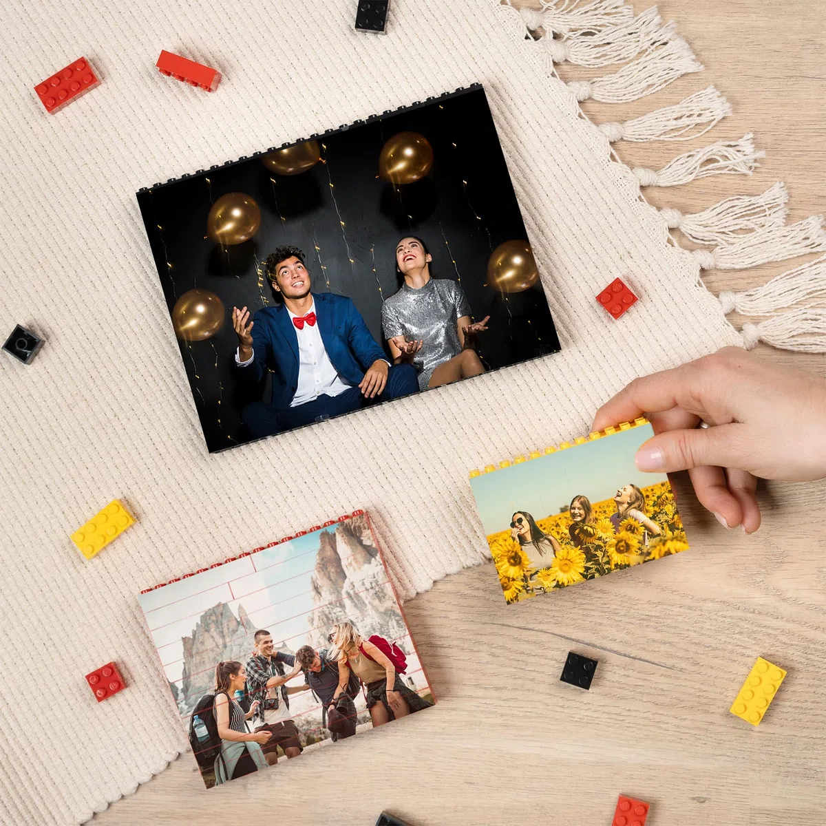 Wanapix | Blocchi da costruzione personalizzato con foto/testo | Scegli colore/dimensione | Compatibile con altre marche. Diverse dimensioni