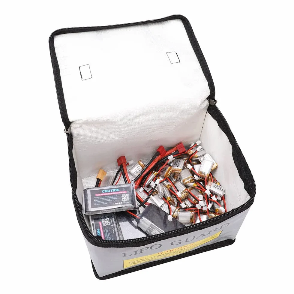 WANGCL Lipo Borsa per Batteria a Prova di Fuoco Impermeabile Lipo Borsa di Ricarica Lipo Lipo per Batteria Li-po Drone Batteria Power Bank 215x145x165mm - Sliver