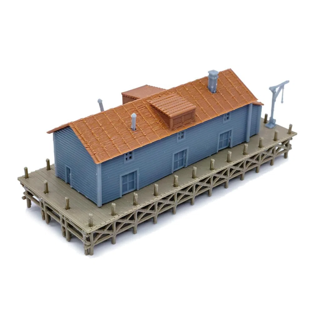 Outland Models Railway Scenery Waterfront/Dockside Warehouse Set 1:160 N Scala