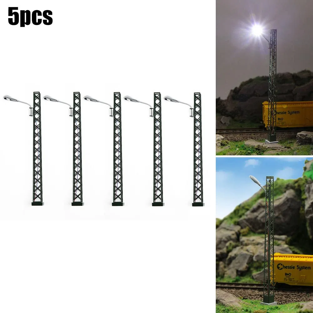 ZYWUOY 5 Pezzi di luci per modellismo Ferroviario, Luce per Albero a Traliccio, Lampada a LED con layout della Luce H0