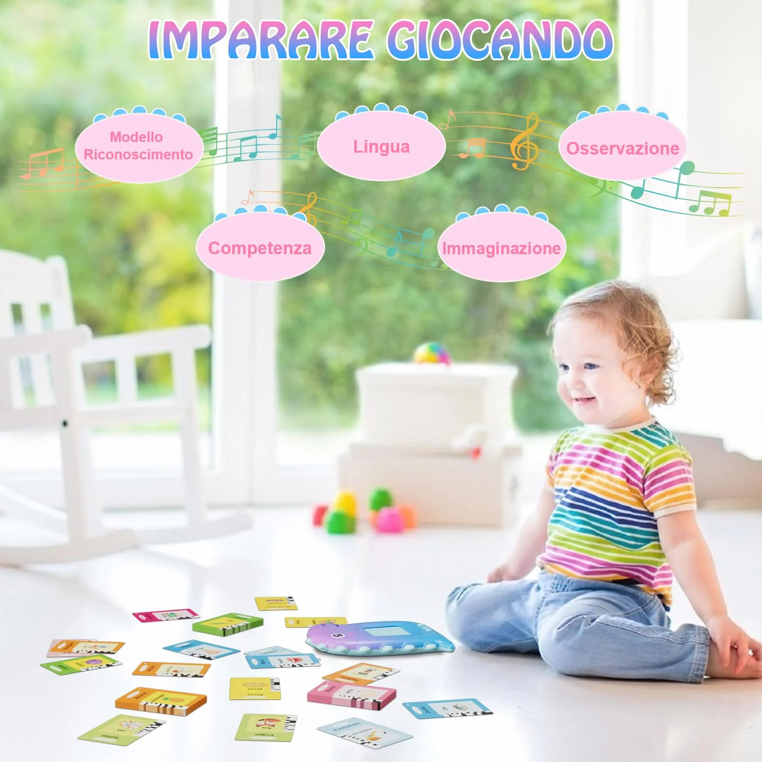 Talking Flash Cards Flashcards Parlanti Giocattoli Montessori, Electight Macchina per Schede Educazione Prescolare per Bambini 2+Anni, lmparare a Parlare, Giocattolo Educativo,Compleanno (Viola)
