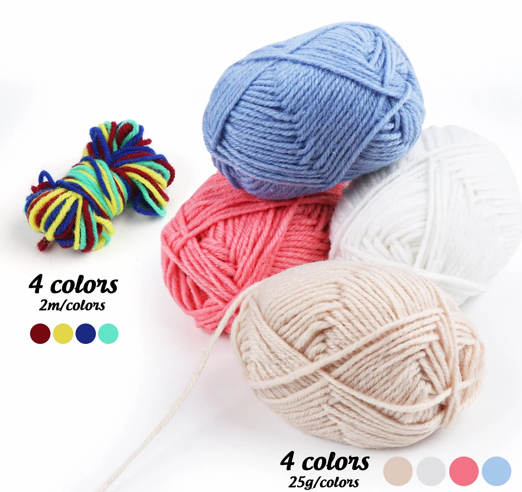 Homewit Kit di tessitura per bambini, 22 x 17 cm, telaio in legno con lana colorata, filo per catena e accessori, ideale per principianti e bambini