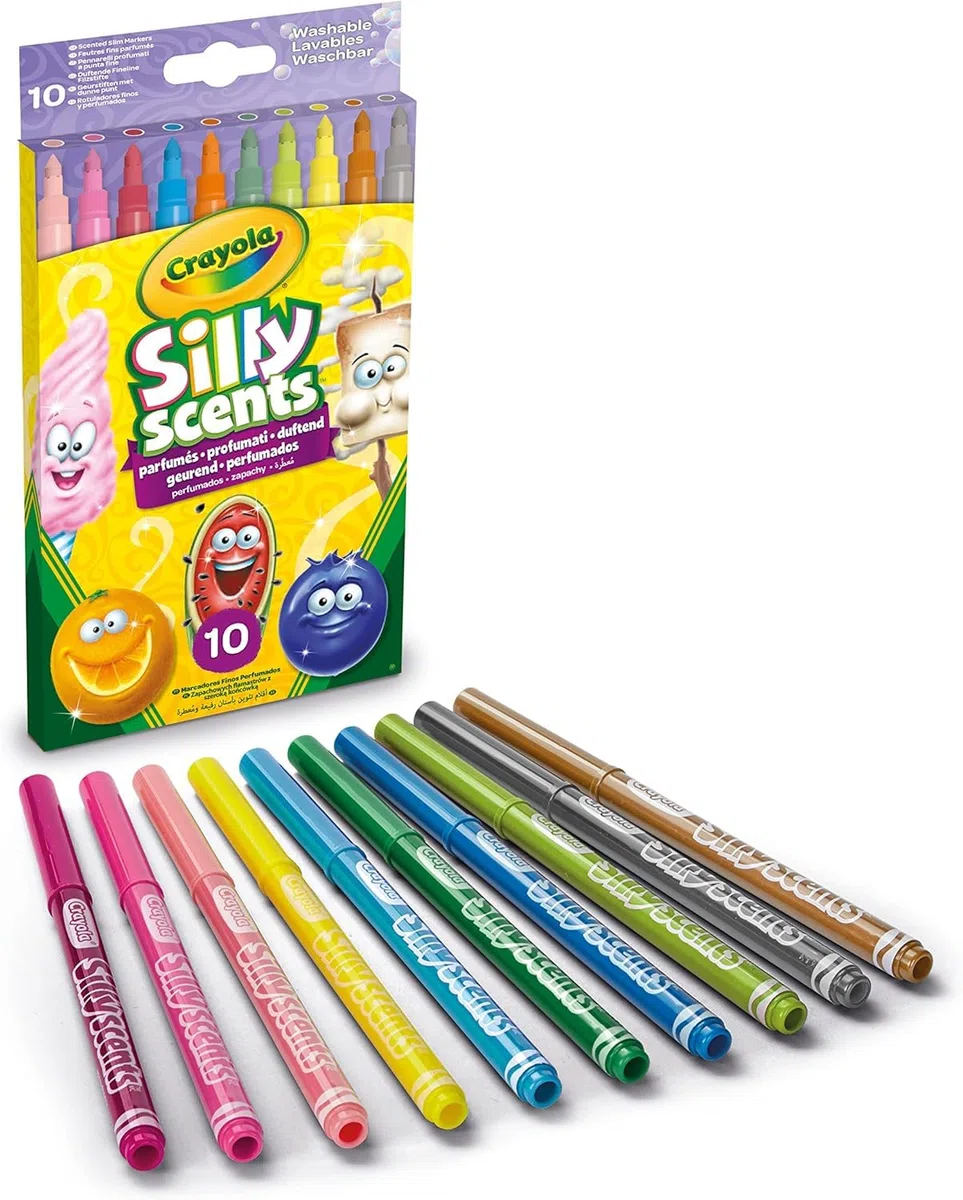 CRAYOLA - Set Convenienza Silly Scents, per Disegnare con Colori Profumati, più di 45 pezzi tra Pennarelli, Pasta da Modellare, Pastelli a Cera, 7455