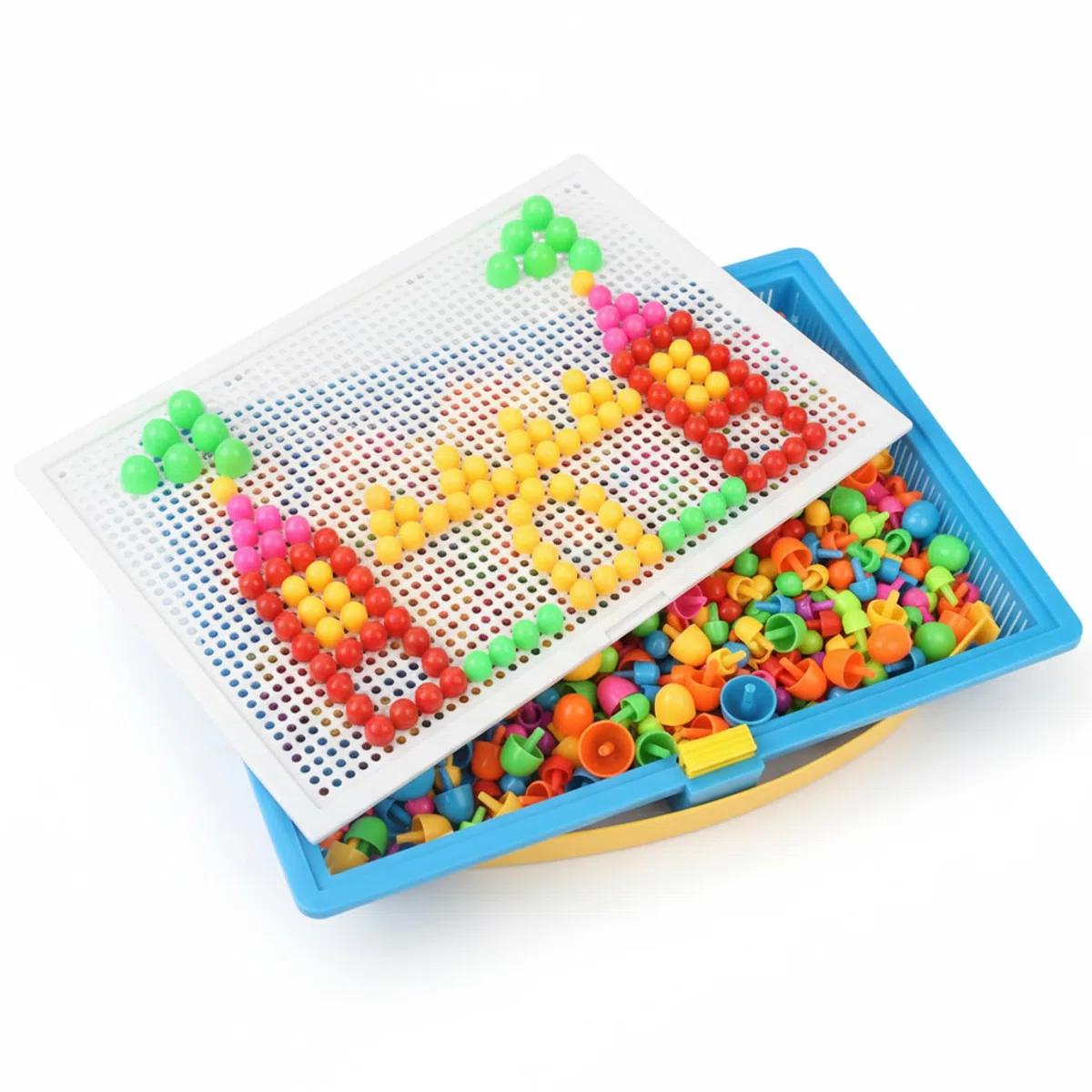 Set di tavolette creative da 592 pezzi con mollette colorate e motivi - Puzzle con mollette per bambini dai 3 ai 7 anni Giochi educativi per la motricità fine per l'apprendimento in età prescolare