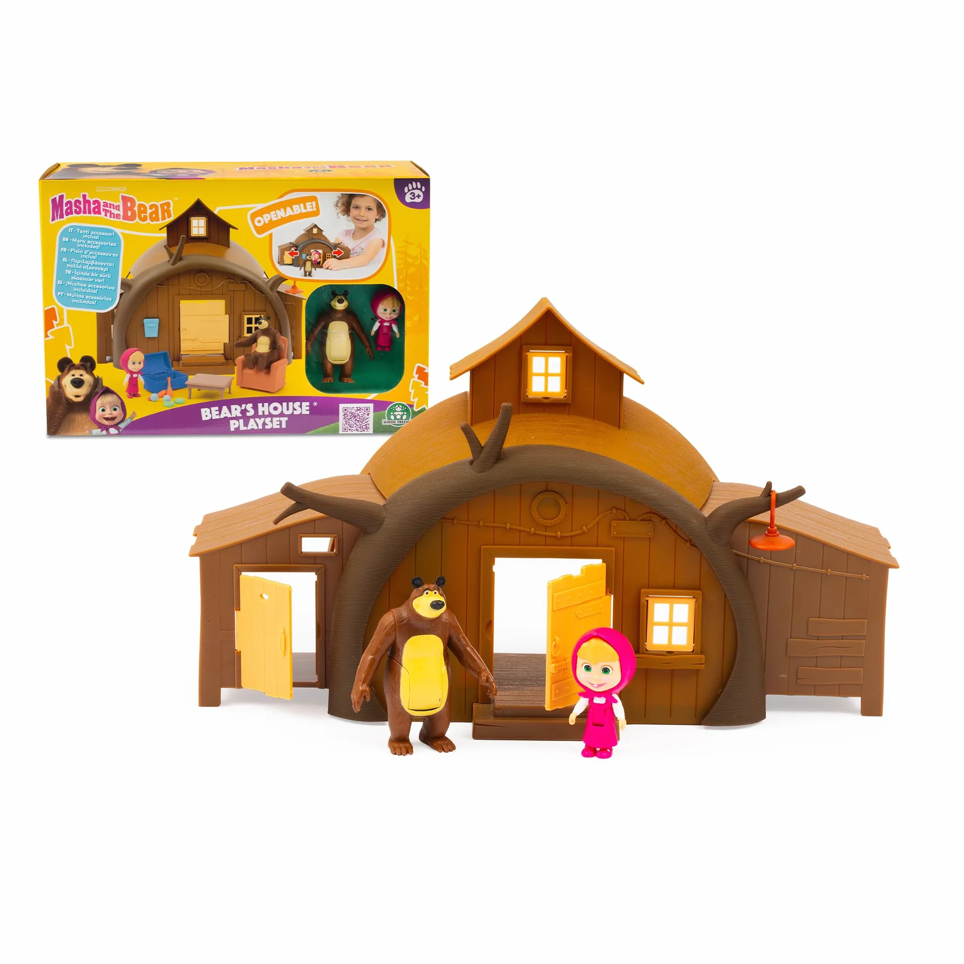 Giochi Preziosi Masha E Orso - Casa Di Orso Playset Ricca Di Accessori E Con I Personaggi Articolati Di Masha E Orso Inclusi, Per Bambini A Partire Dai 3 Anni