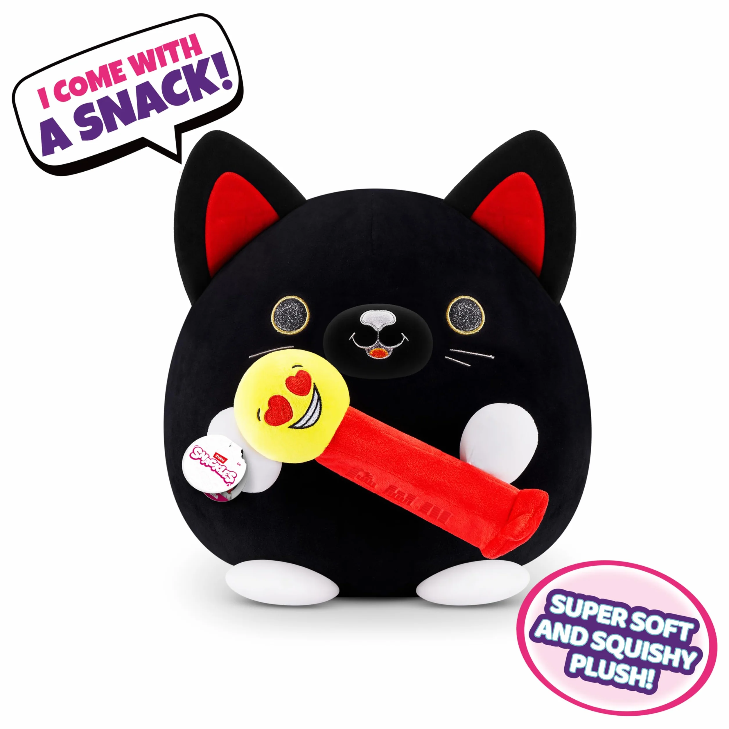 Snackles Dimensione Grande 35 cm Snackle Gatto Nero (PEZ)