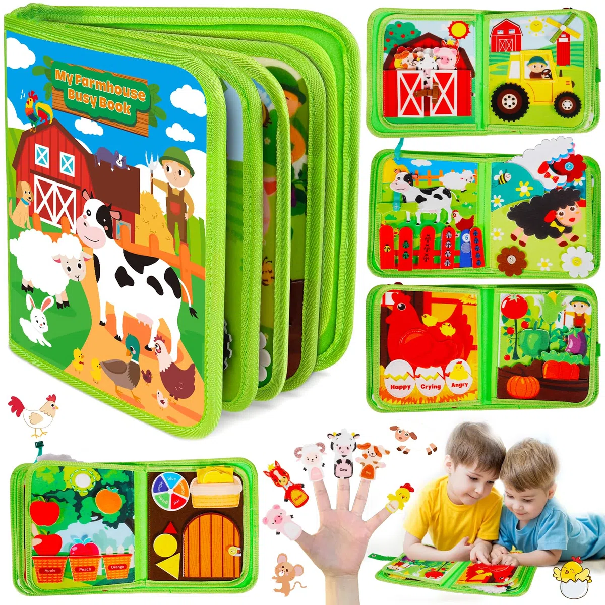 Busy Board per Bambini,Libro Montessori Interattivo 1 Anno,Quiet Book Sensoriale Educativo,Giochi Montessori 1 2 3 4 5 Anni,Pannello di Feltro attività,Valigetta Didattici Regalo Bimbo Bimba