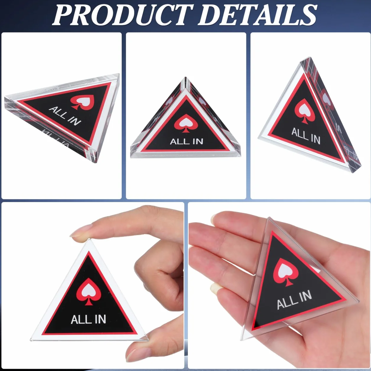 ORFOFE Pulsante Dealer Poker Doppio Strato All in Accessorio Pratico per giochi di Poker e feste e con finiture curate