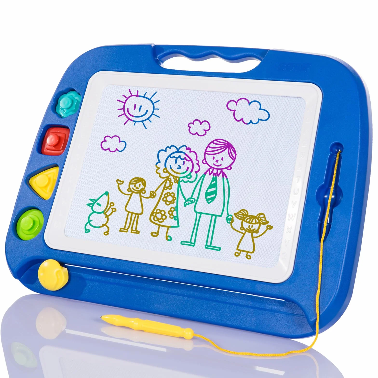 SGILE Grande Lavagna Magnetica per Bambini 2, 3, 4 Anni, Tavola da Disegno Cancellabile Lavagnetta Magica, Giocattoli Educativi, Regalo per Bambini, Portatile, 42 x 32 cm, Blu