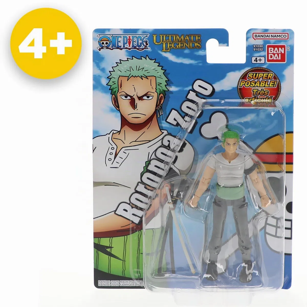BANDAI - Ultimate Legends HD - Figurina One Piece 12 cm - Roronoa Zoro - Licenza ufficiale One Piece - Figurina articolata Zoro - Giocattolo per bambini 4 anni e + - VE91032