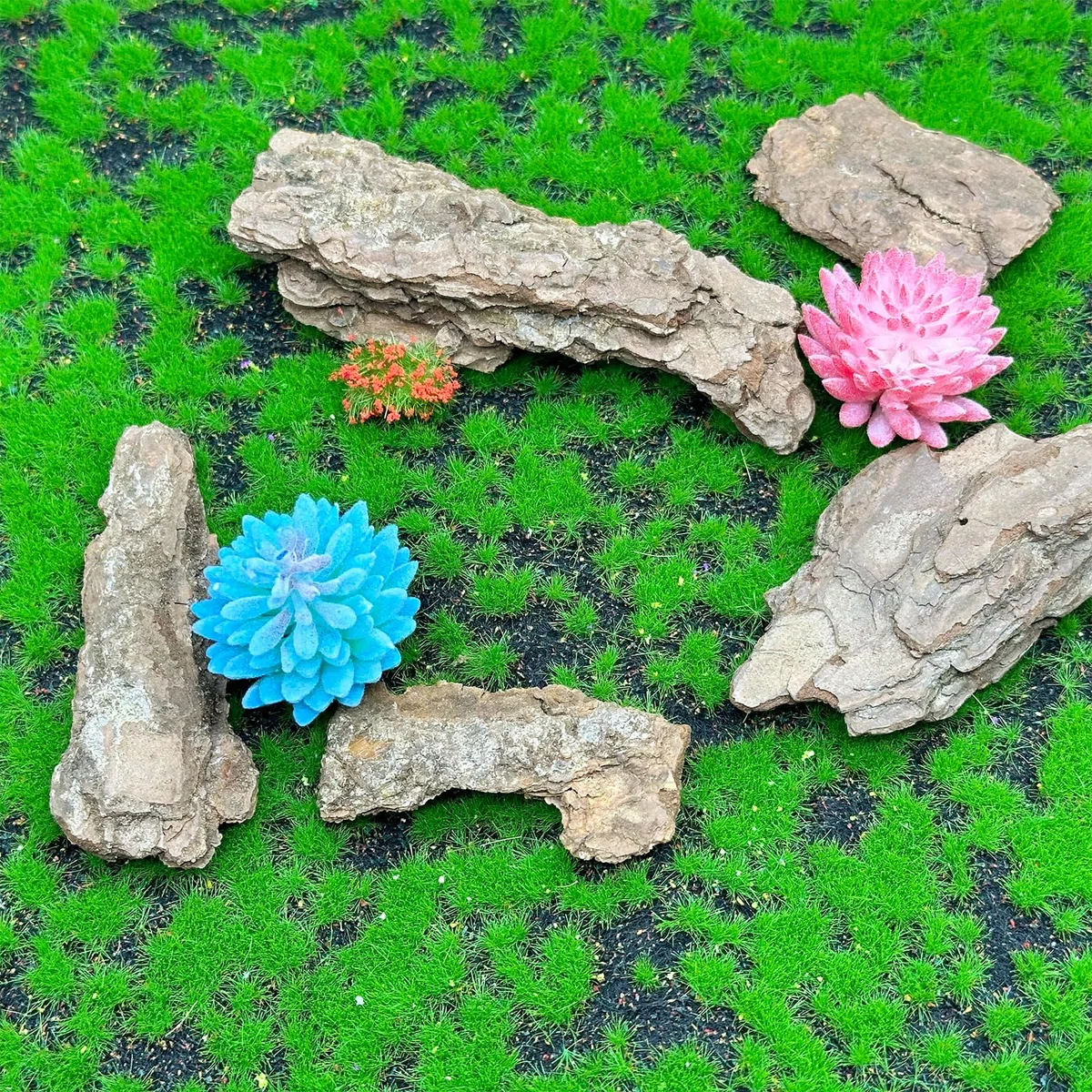 Cayway 10 Pz Corteccia di Albero in Miniatura, Modello Scenario Roccia, Giardino in Miniatura Decorazioni per Il Materiale da Tavolo in Sabbia per Il Paesaggio Ferroviario