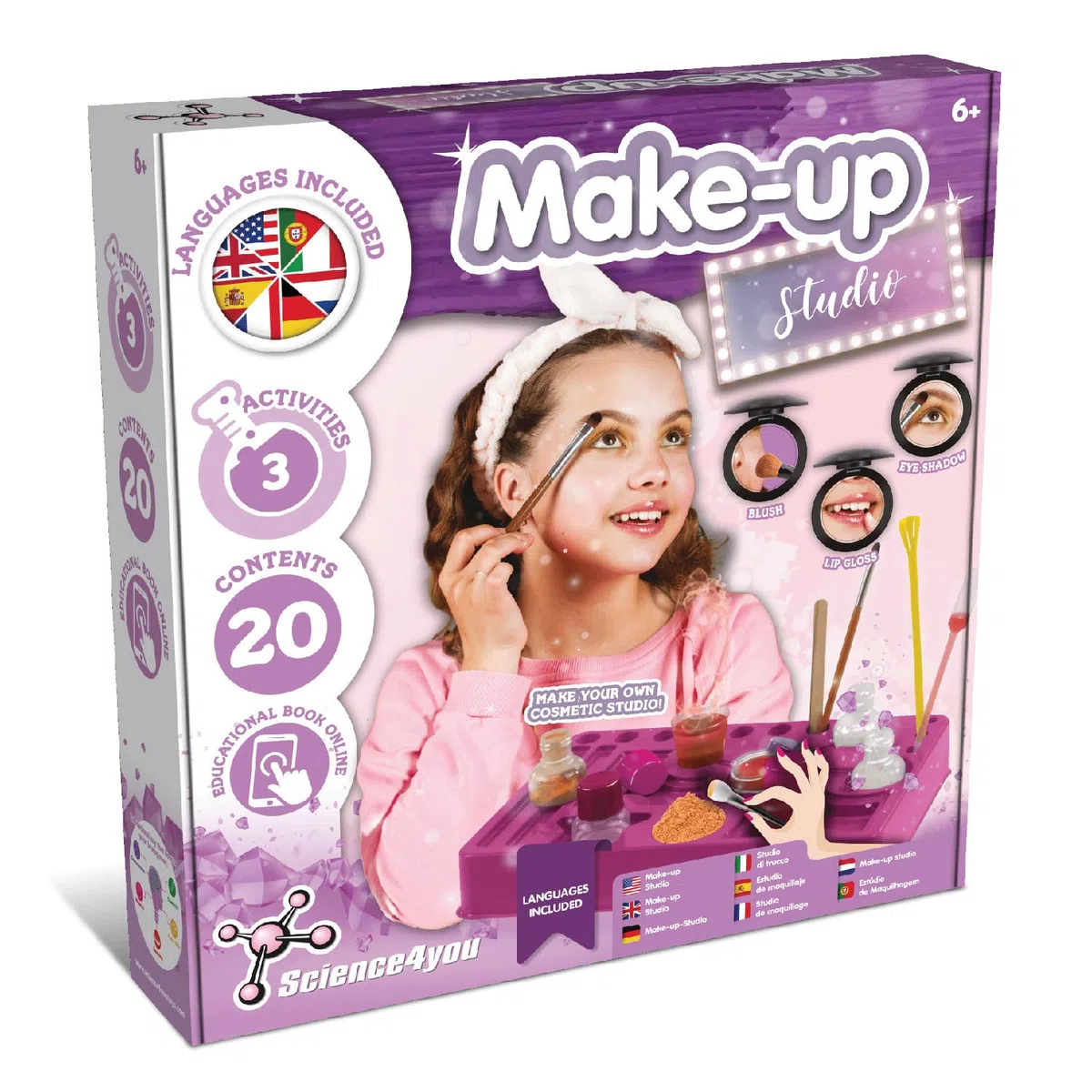 Science4you Set di Trucco per Bambini 8+ - Crea il tuo Make up con questo Giocattolo da Principessa, Trova la Bellezza all'Interno di questo Kit di Arti e Mestieri per Bambini 8 9 10 11+