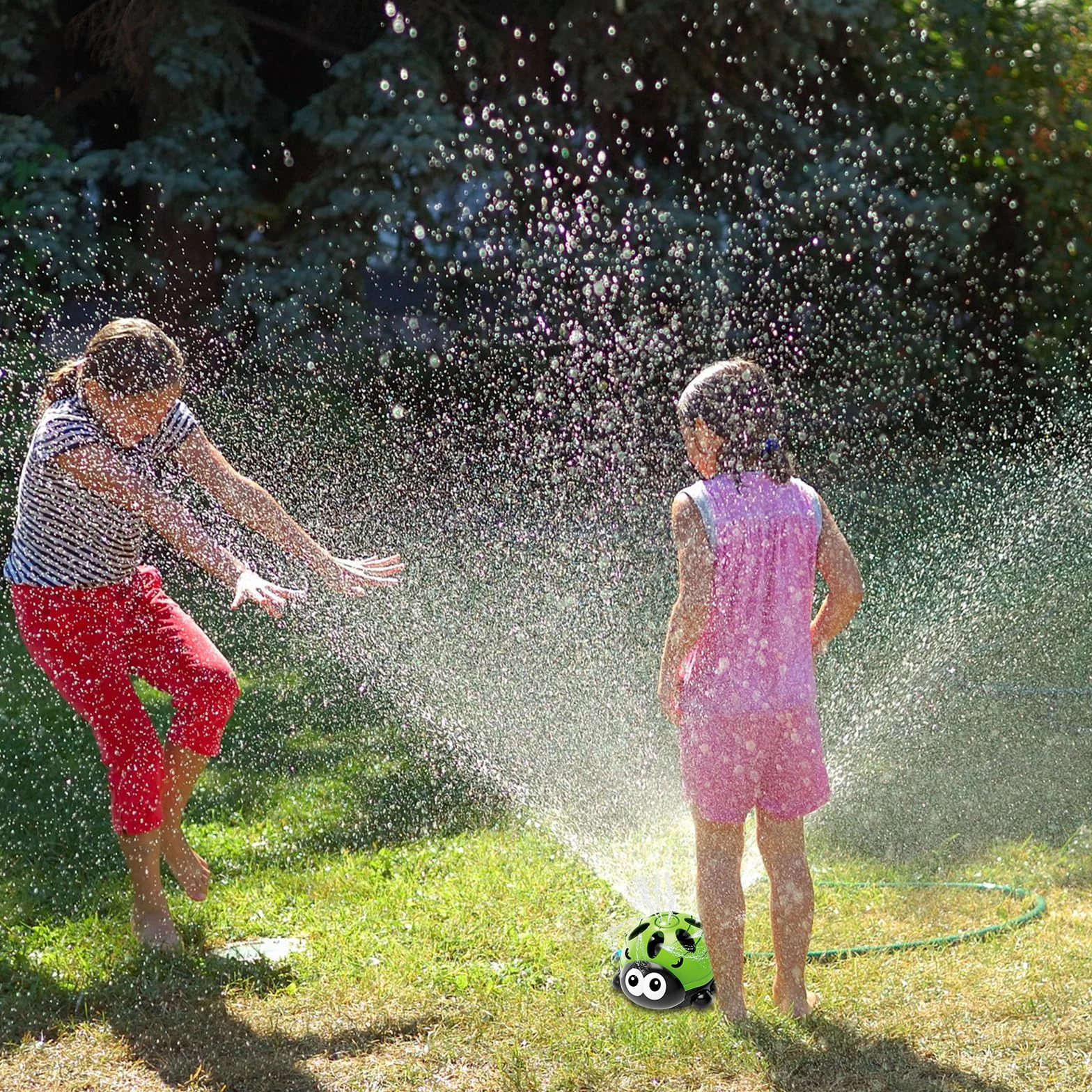 Giochi da Giardino per Bambini, Giochi Acqua Bambini, Outdoor Sprinkler Toy, Giocattolo di Sprinkler, Coccinella Verde, Unisex, 3-10 Anni