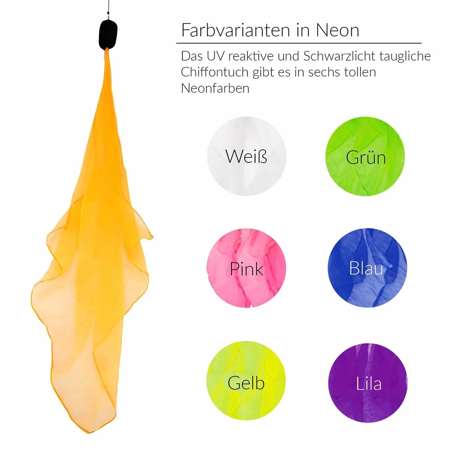 Diabolo Freizeitsport UV Luminoso Poi in Arancio - Angel Wings Spinning Pois. Spiral Pois, Soft-Pois per Principianti e Professionisti