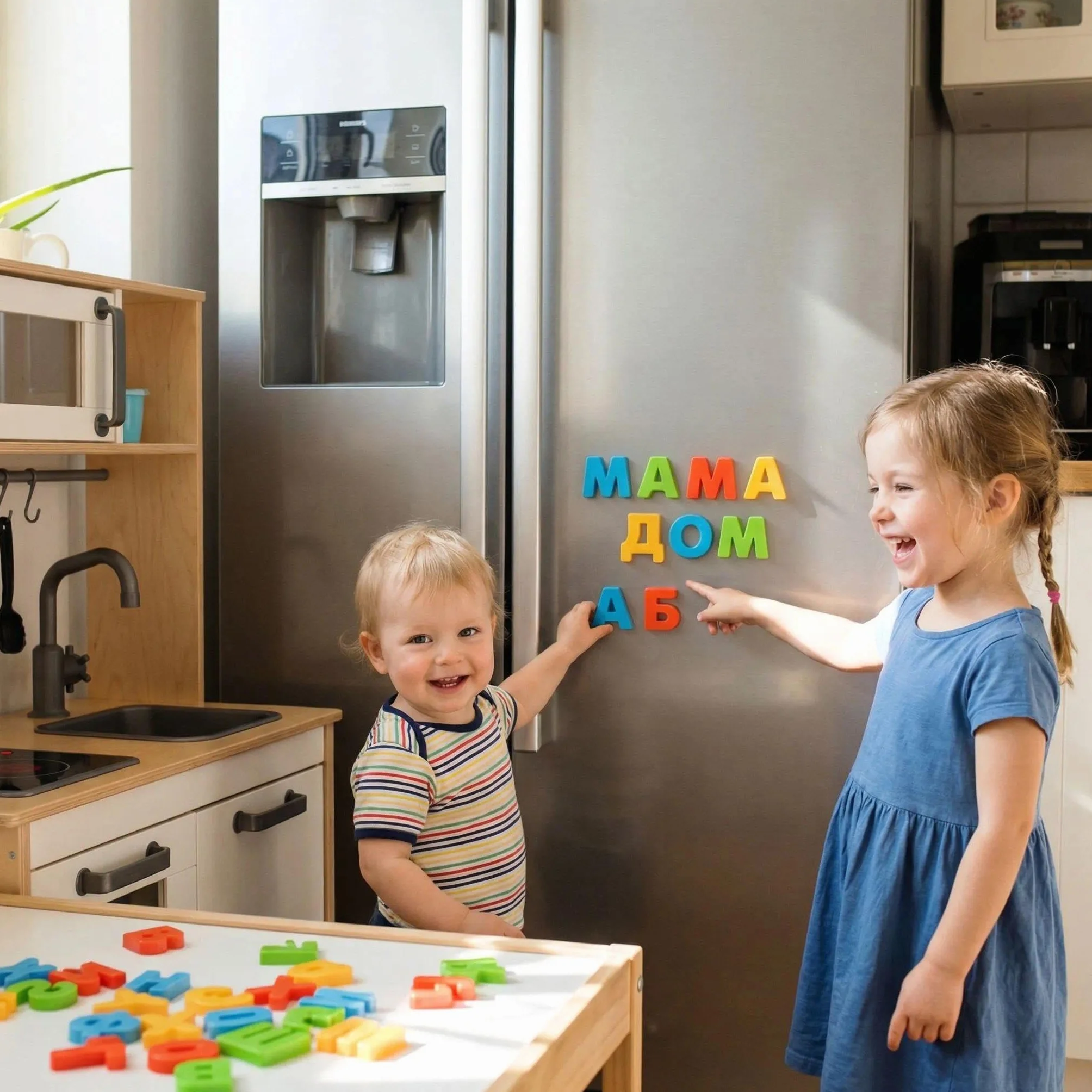 BOHS Set Alfabeto Russo Magnetico, 2 Pacchi di Lettere Educative per Bambini, per Frigo o Bacheca, Ideale per l'apprendimento e la Decorazione della Casa