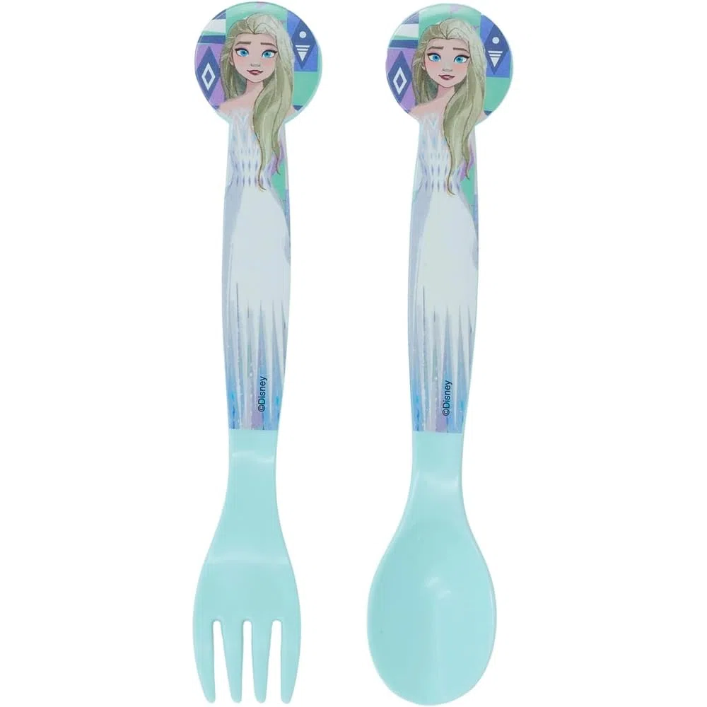 Set stoviglie Frozen Disney in plastica riutilizzabile 5 pezzi piatti bicchiere posate per bambini set pranzo