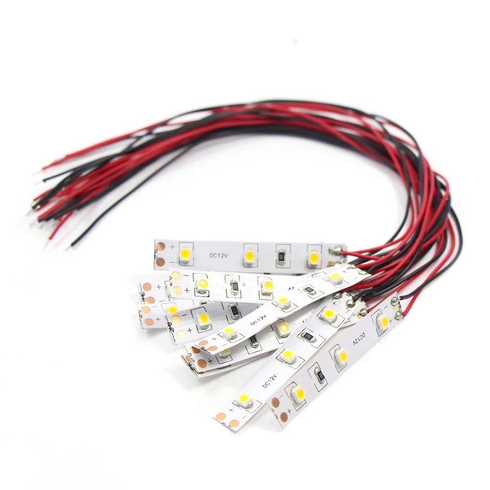 Evemodel DD01WM 10 pezzi Striscia LED bianca pre-cavi autoadesiva flessibile 12V ~ 18V 3528 SMD LED