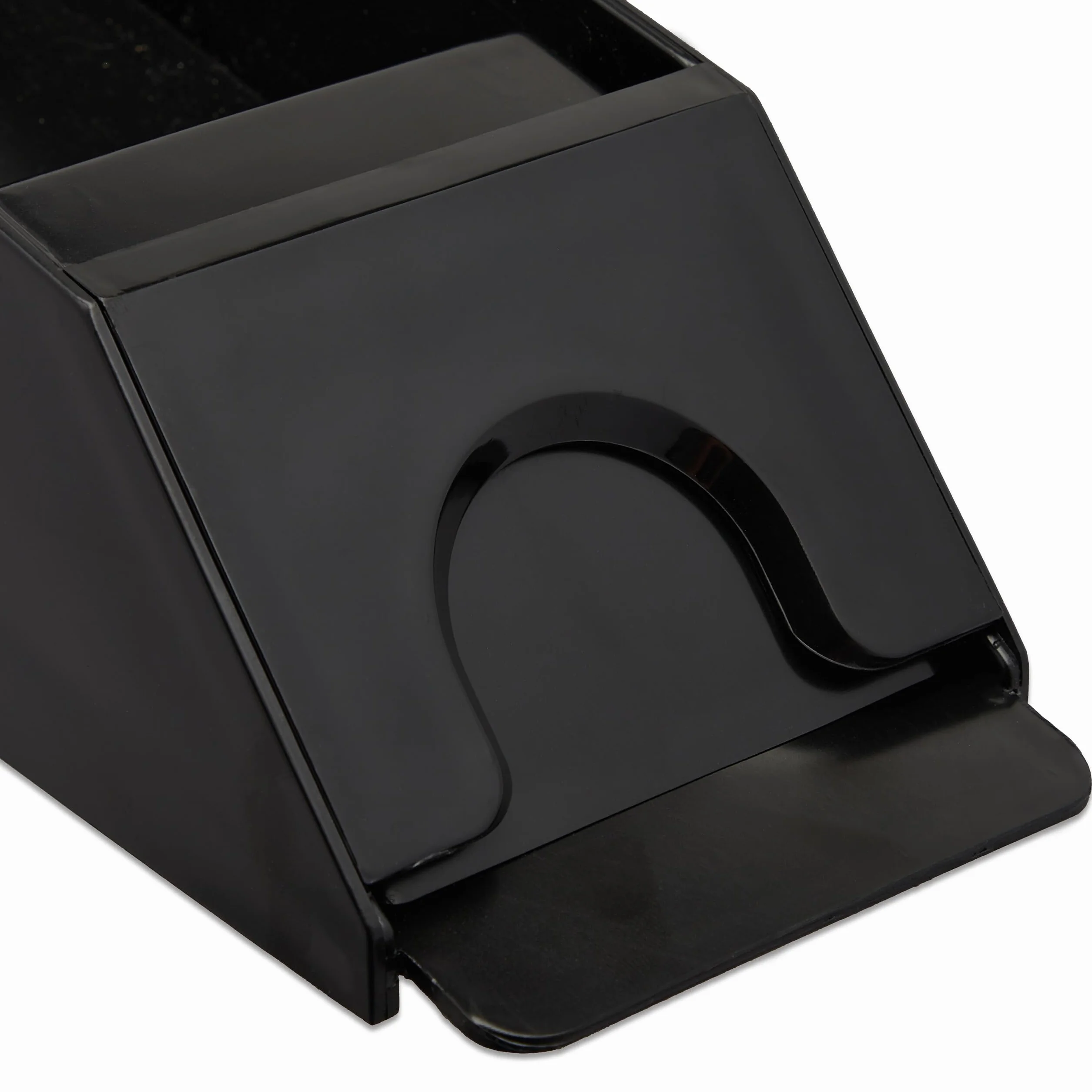Relaxdays Distributore Carte da Gioco, Dispenser con 4 Mazzi, Dealing Shoe Black Jack, in Plastica, 10x10x25 cm, Nero