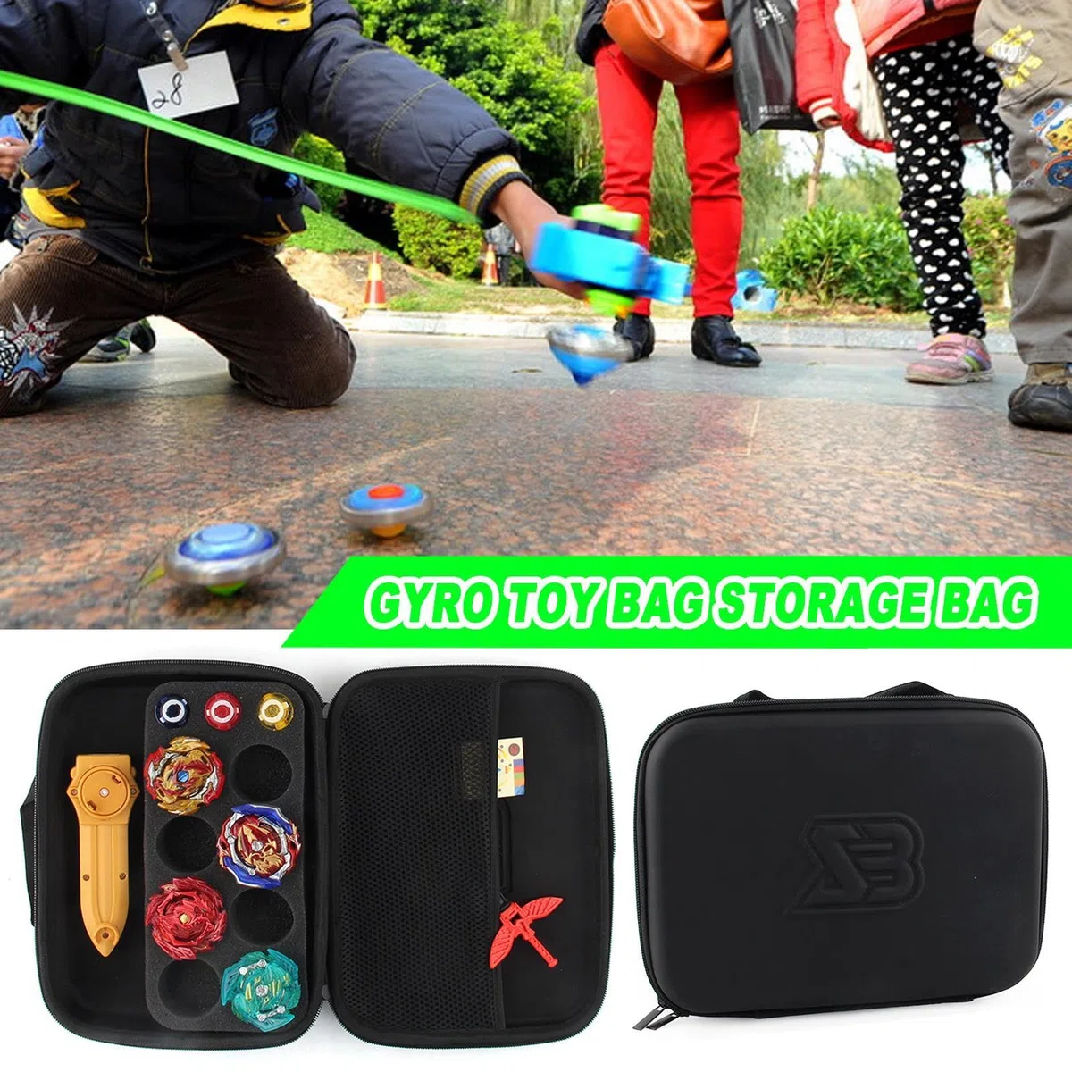 Gyro Storage Bag with Compartments, Gyro Collection Storage Box, Gyro Box with Dividers, Portable Case for Gyro Toys, Gyro Accessories Storage Case, Gyro Toolbox for Storage Box