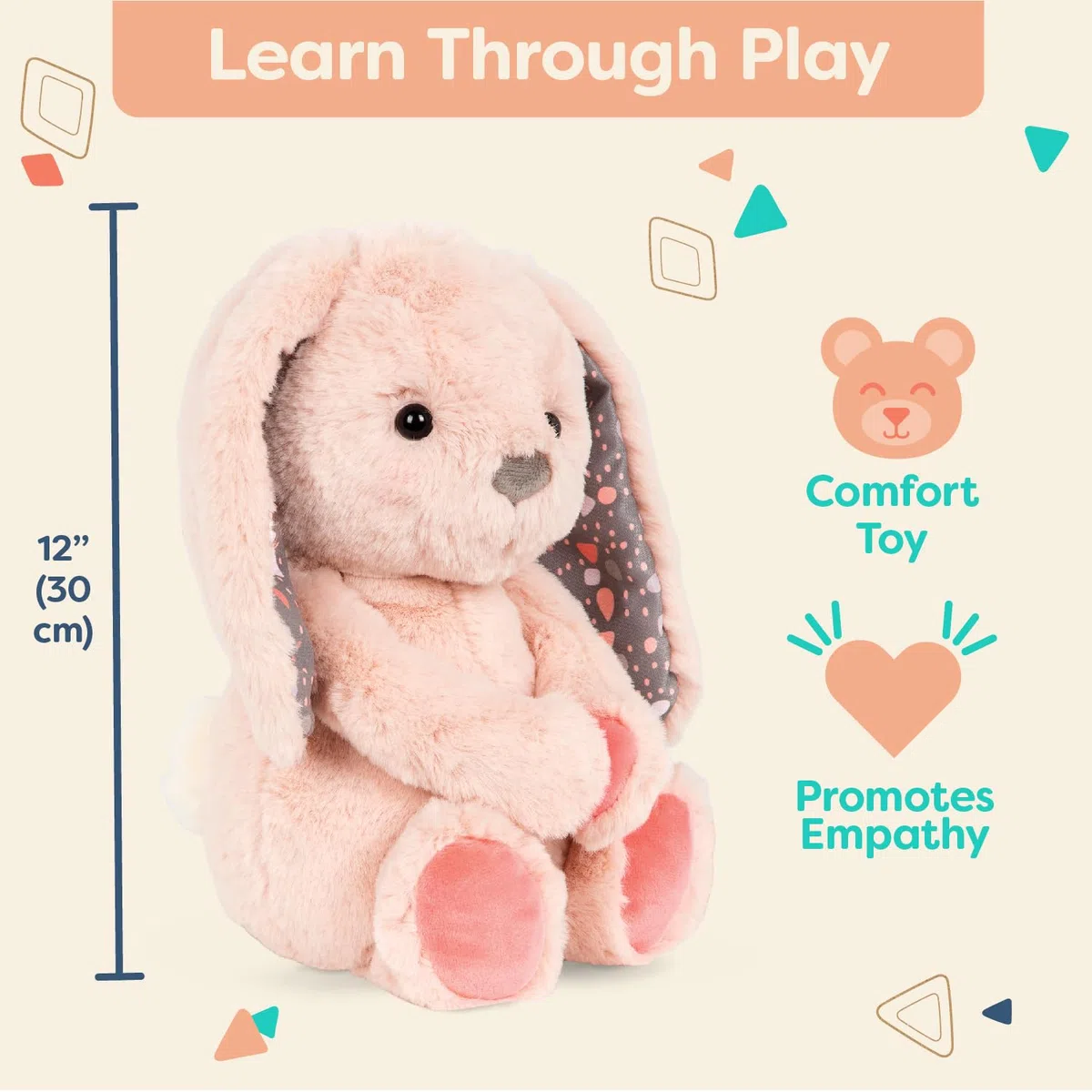 B. toys - Happyhues - Coniglietto Butterscotch - Coniglietto di peluche - Animale di peluche per neonati, bambini e ragazzi - Lavabile in lavatrice - 0 Mesi +