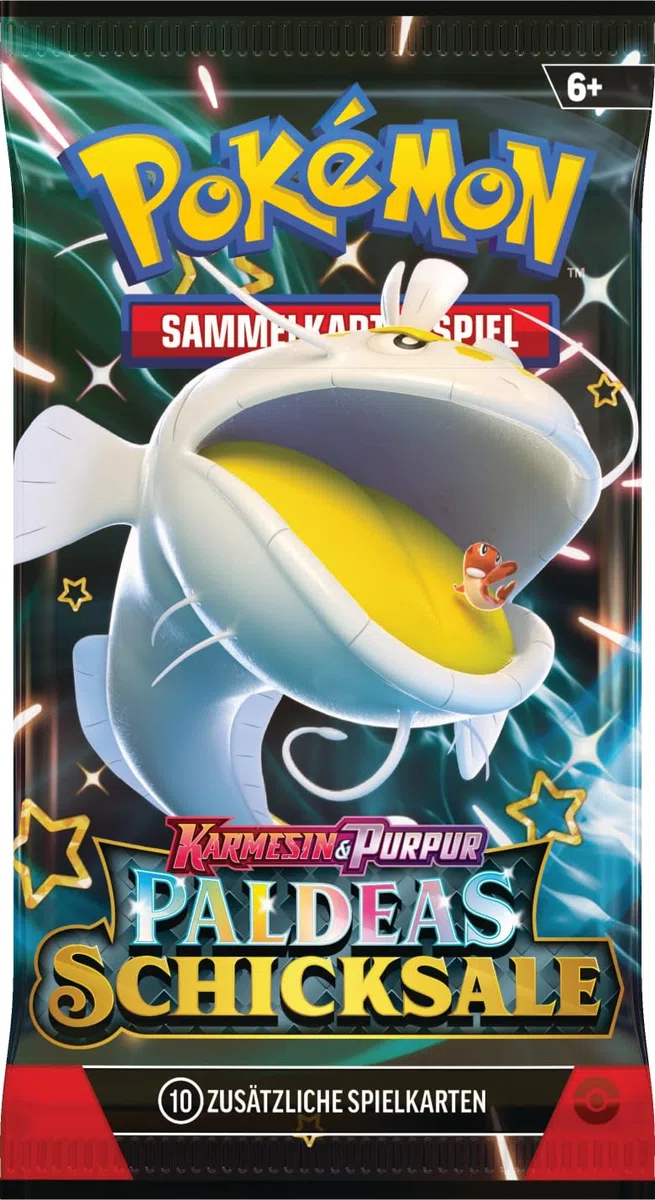 Pokémon - Gioco di carte collezionabili: collezione Tech-Sticker Karmesin & Viola – Paldeas Destini – Hefel (1 carta promozionale olografica e 3 boosterpack)