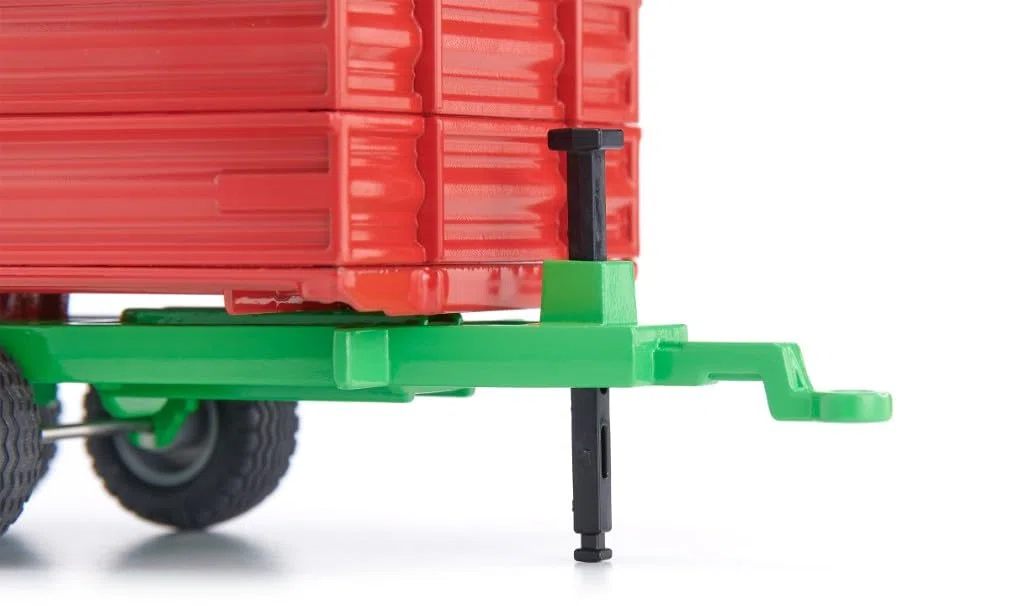Siku 2881, rimorchio a doppio asse, 1:32, Metallo/Plastica, Rosso/Verde, Giocattolo per bambini, Pianale ribaltabile, Sponde laterali regolabili in altezza